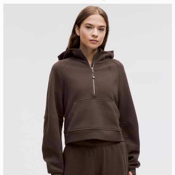 lululemon athletica Sweaters - lululemon Scuba Half-Zip Hoodie brown Xs/small size